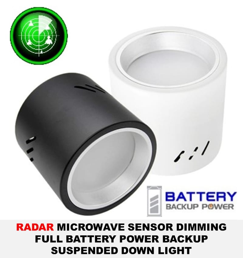 Saba Japan Radar Microwave Sensor  Auto Reset Dimming Full Power Battery Backup LED Down Light