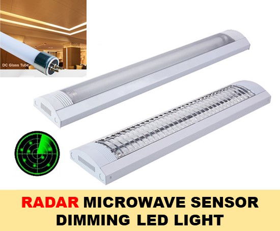 Saba Japan T5 DC IP22 Radar Microwave Sensor Auto Reset Dimming Louver Light Fitting (External Driver)