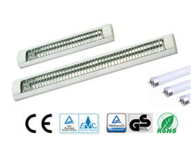 Saba T8 IP22 Grill Louver Fluorescent Glass Light Fitting