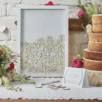 Drop Top Wooden Frame Alternative Guest Book