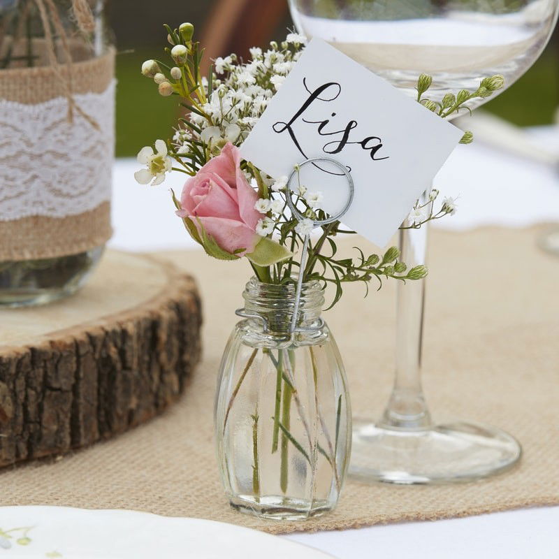 'Mini Glass Vase Place Card Holders'