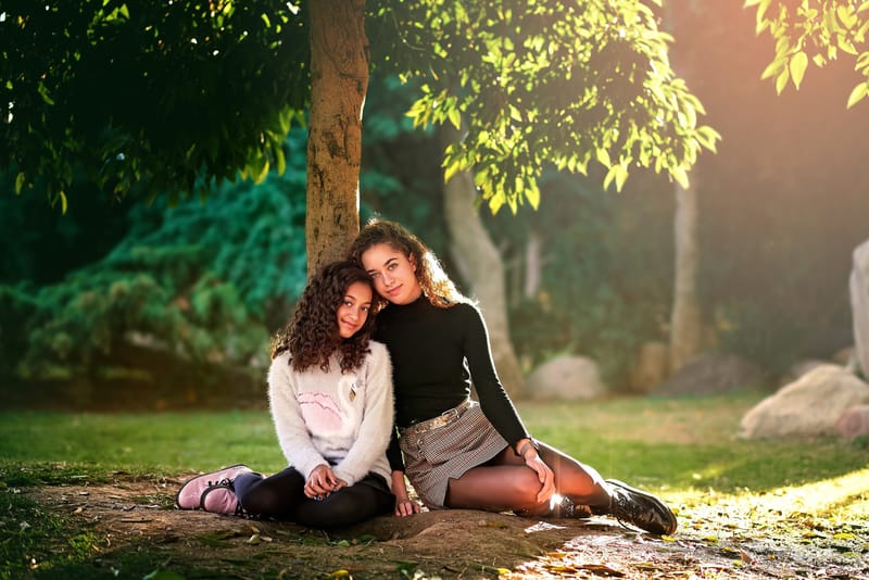 Con las hermanas Carla y Caroline