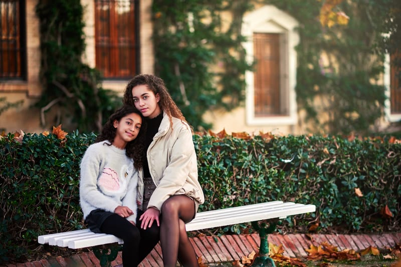 Con las hermanas Carla y Caroline