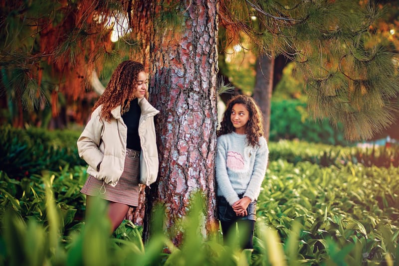 Con las hermanas Carla y Caroline