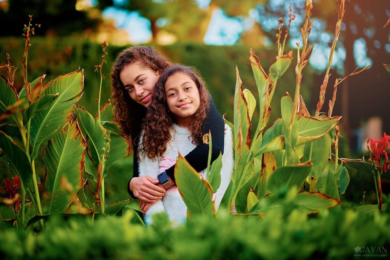 Con las hermanas Carla y Caroline