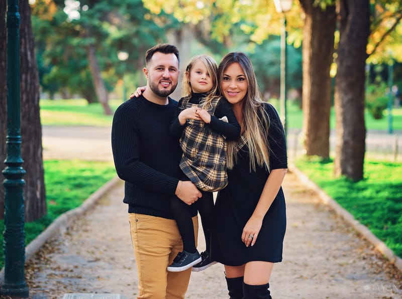 Con la familia Priscila, Gabriel y Manu.