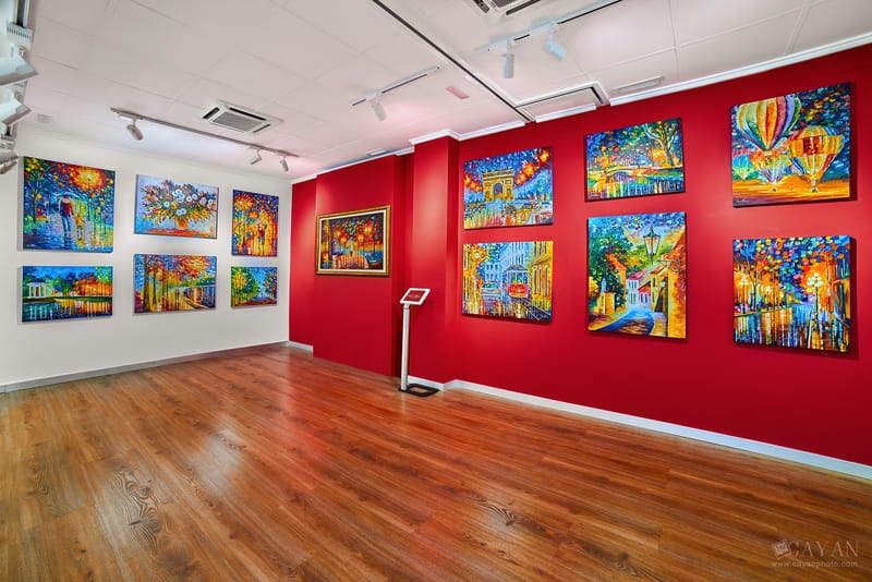 Material de inauguración y publicidad de la Galería de Arte Leonid Afremov