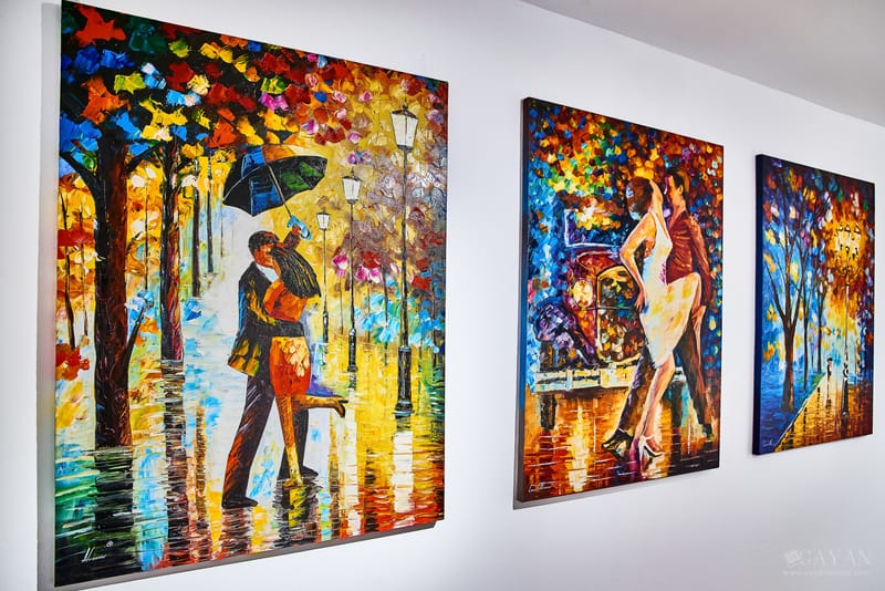 Material de inauguración y publicidad de la Galería de Arte Leonid Afremov