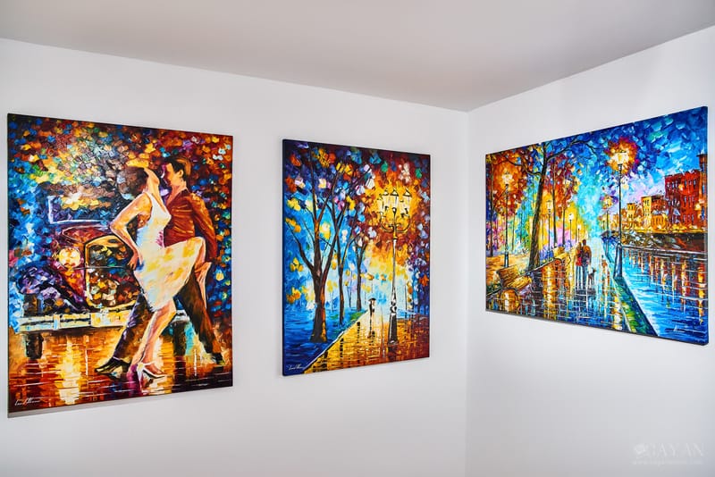 Material de inauguración y publicidad de la Galería de Arte Leonid Afremov