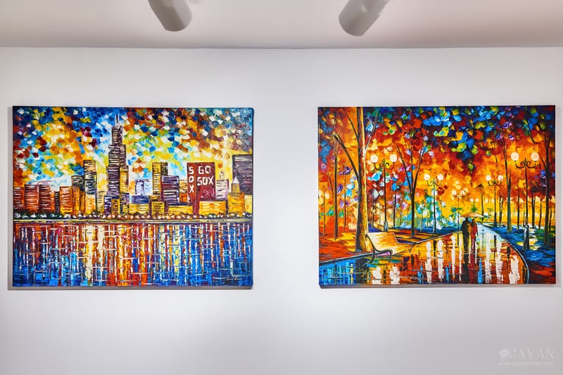 Material de inauguración y publicidad de la Galería de Arte Leonid Afremov