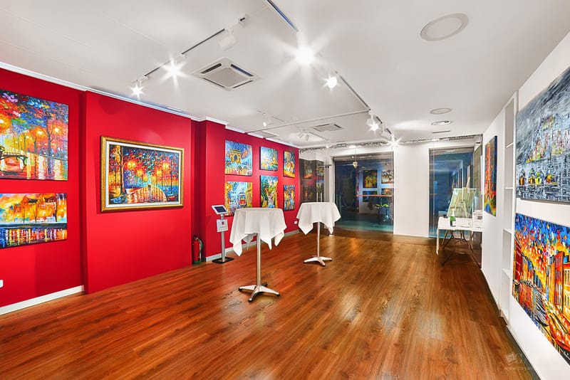 Material de inauguración y publicidad de la Galería de Arte Leonid Afremov