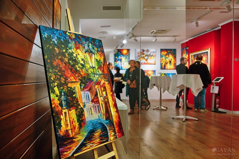 Material de inauguración y publicidad de la Galería de Arte Leonid Afremov