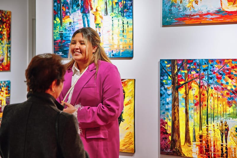 Material de inauguración y publicidad de la Galería de Arte Leonid Afremov