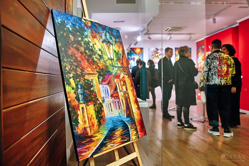 Material de inauguración y publicidad de la Galería de Arte Leonid Afremov