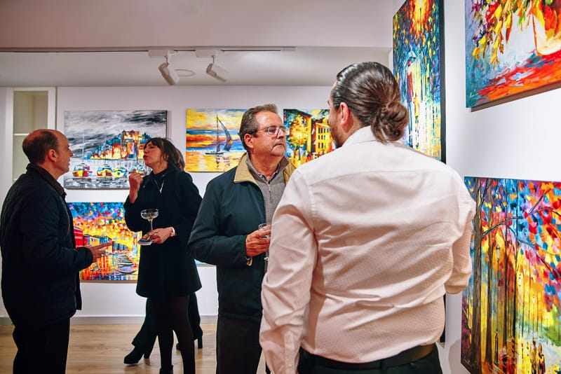 Material de inauguración y publicidad de la Galería de Arte Leonid Afremov