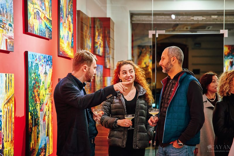 Material de inauguración y publicidad de la Galería de Arte Leonid Afremov