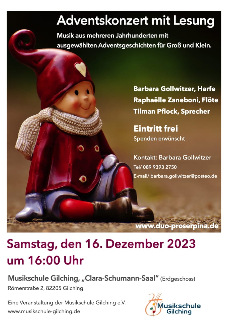 Adventskonzert mit dem Duo Proserpina