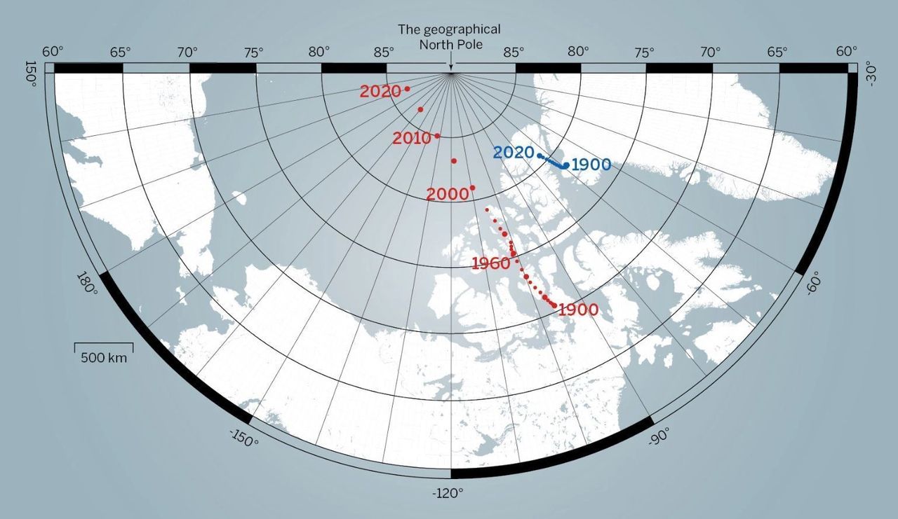 The North Pole is moving to Russia Canada