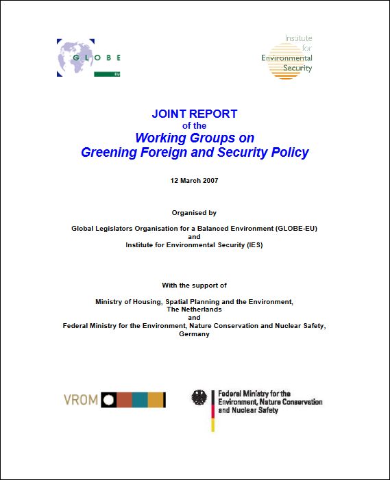 Joint Report of the Greening Foreign and Security Policy Working Groups