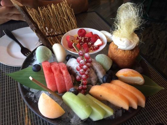 Exotic Fruit Platter, Mochi Ice Cream