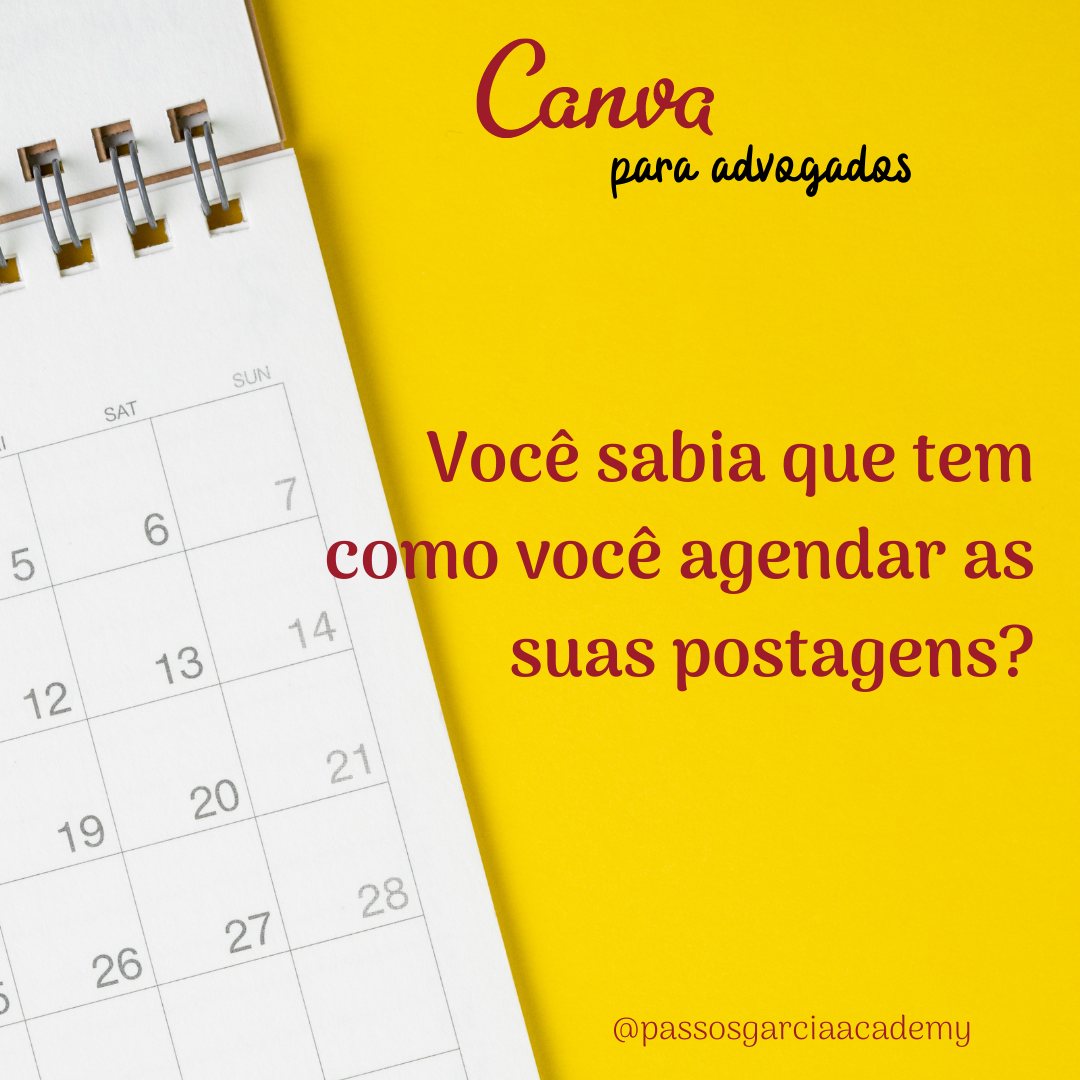 Você sabia que tem como você agendar as suas postagens?