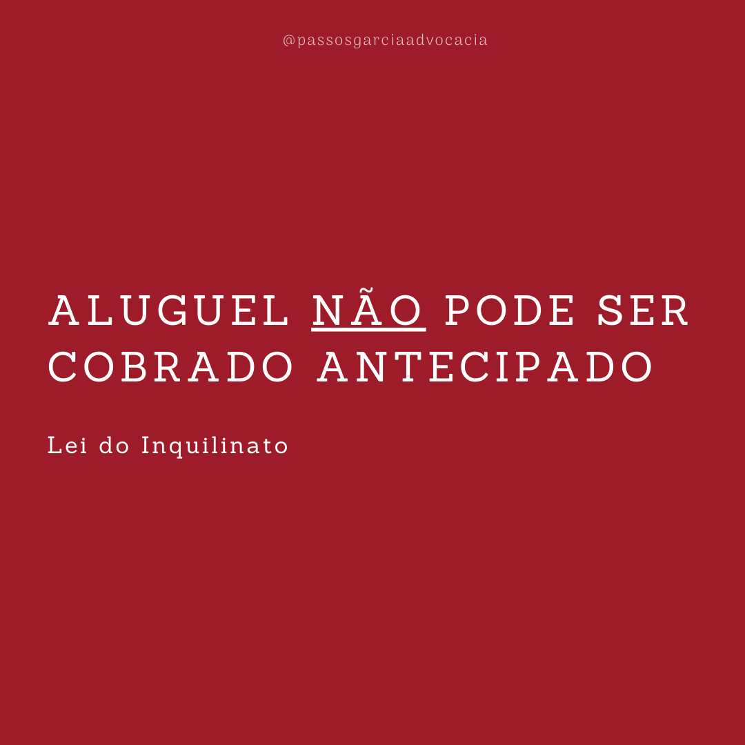 Pode cobrar aluguel antecipado?