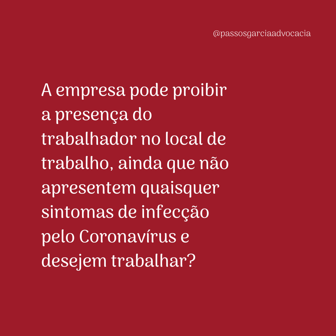 Funcionário que não apresenta  sintomas da Covid19 pode trabalhar?