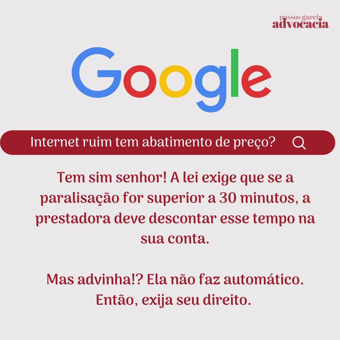 Internet ruim tem abatimento de preço?