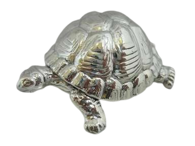 Sterling Silver Tortoise statue Gold Rocks Jewellery and Silverware