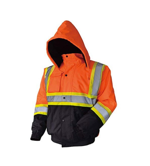 Hi Vis Class 3 Insulated Safety Bomber Reflective Jacket Coat Fleece...