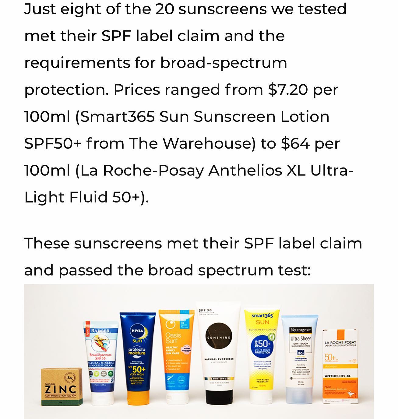 Consumer NZ Sunscreen Report