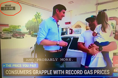 MSM finally covers Biden's self created high gas prices. And they go to Florida. What?