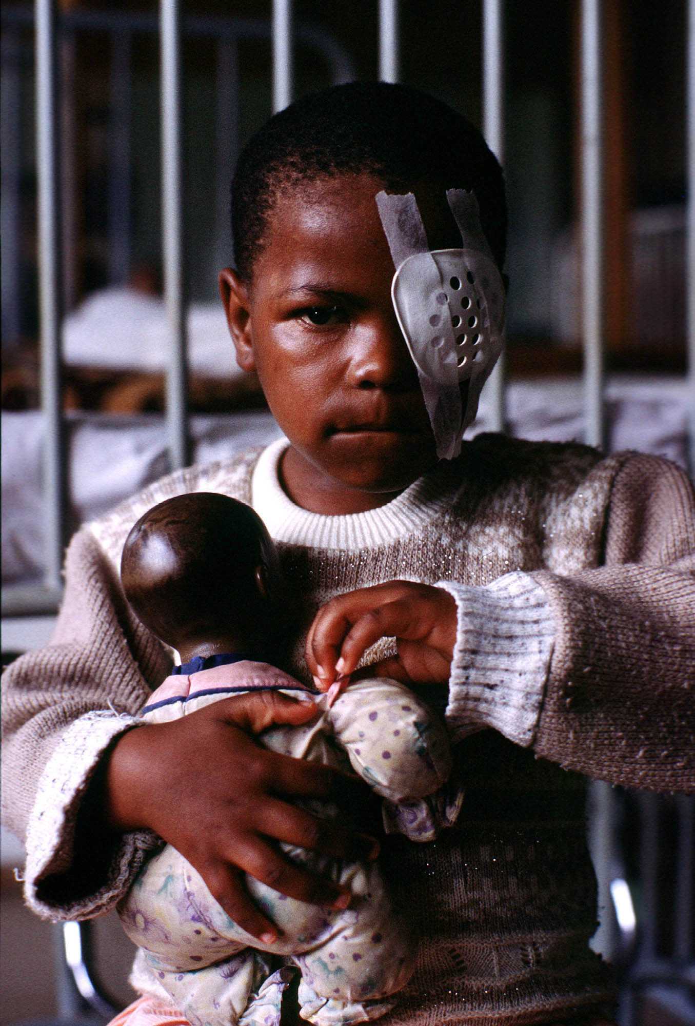 HIV/AIDS orphans, Lesotho, 2002.