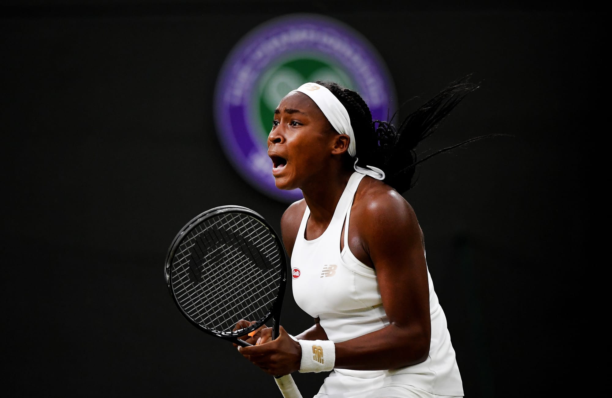 Fifteen year old Cori Gauff, Wimbledon, 2019.