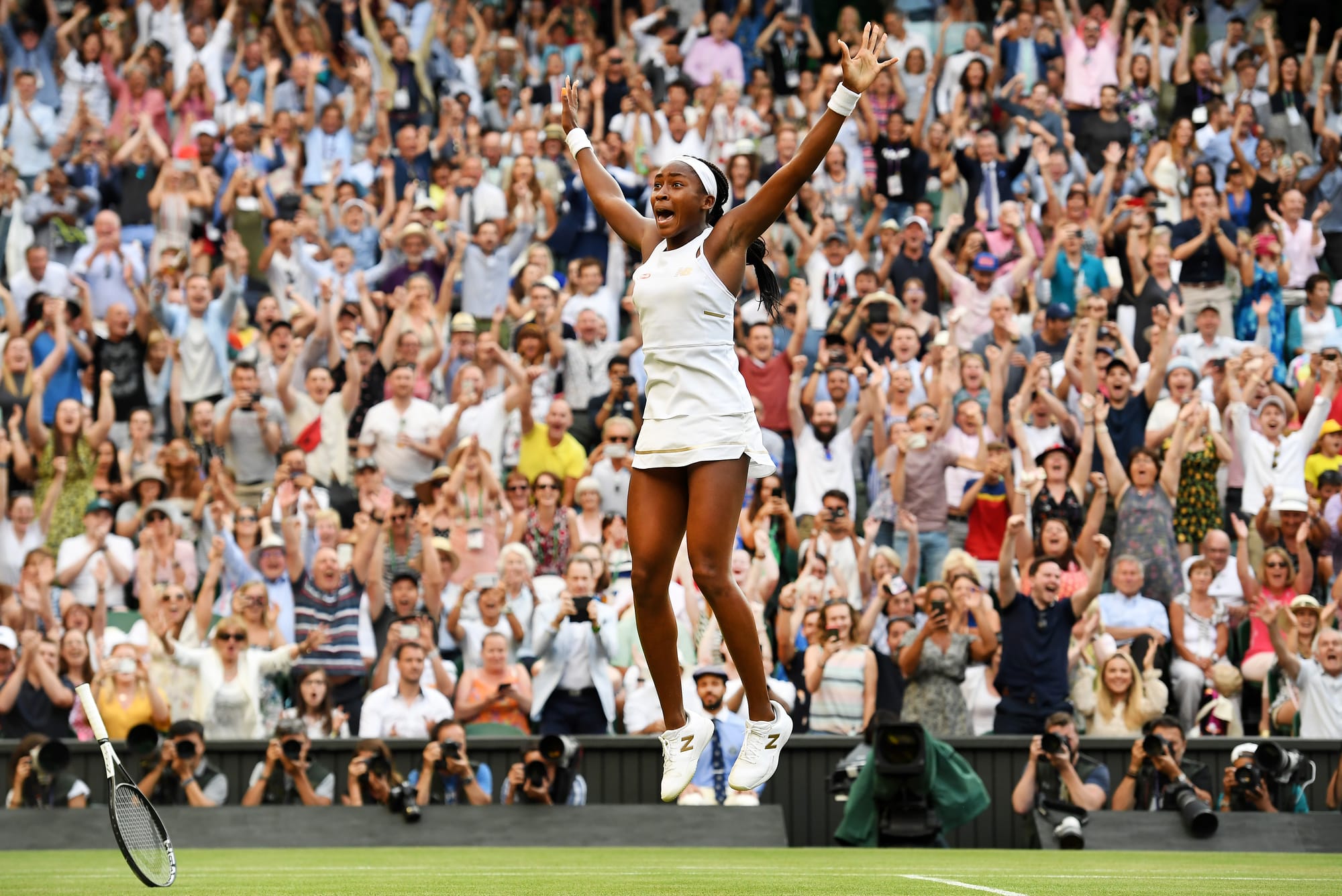 Fifteen year old Cori Gauff, Wimbledon, 2019.