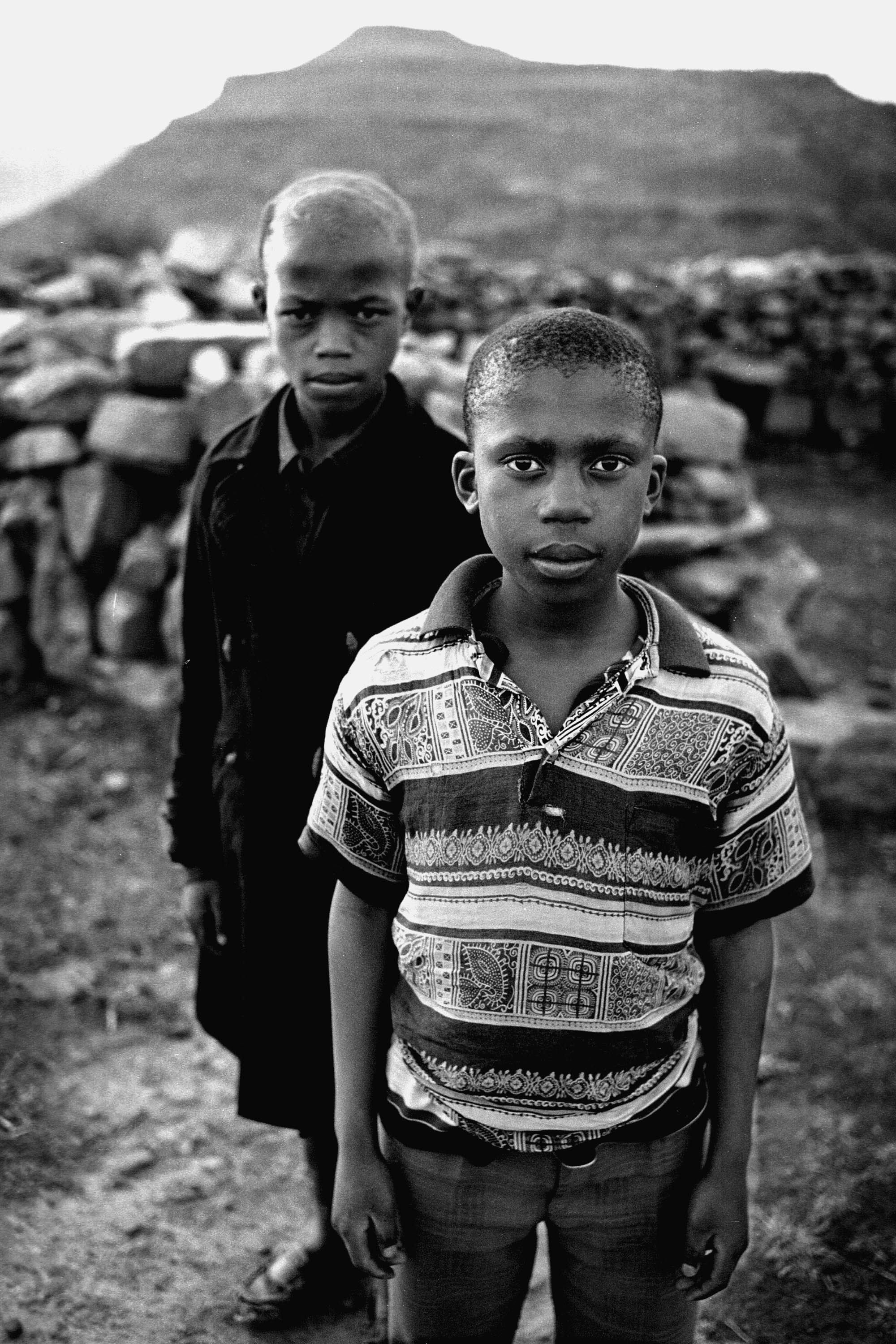 HIV/AIDS orphans, Lesotho, 2002.
