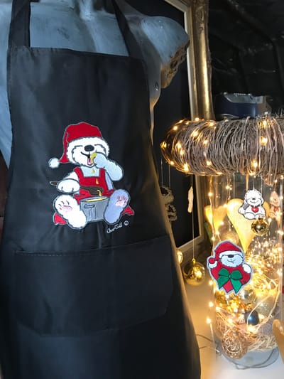 Black Christmas apron