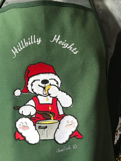 Hillbilly Heights Christmas apron