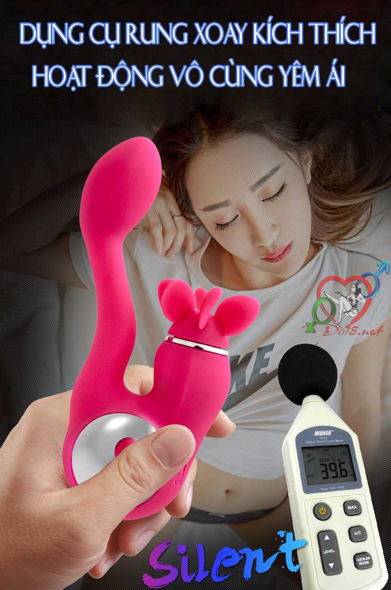 Dụng cụ kich dục nữ rung xoay liếm làm tình