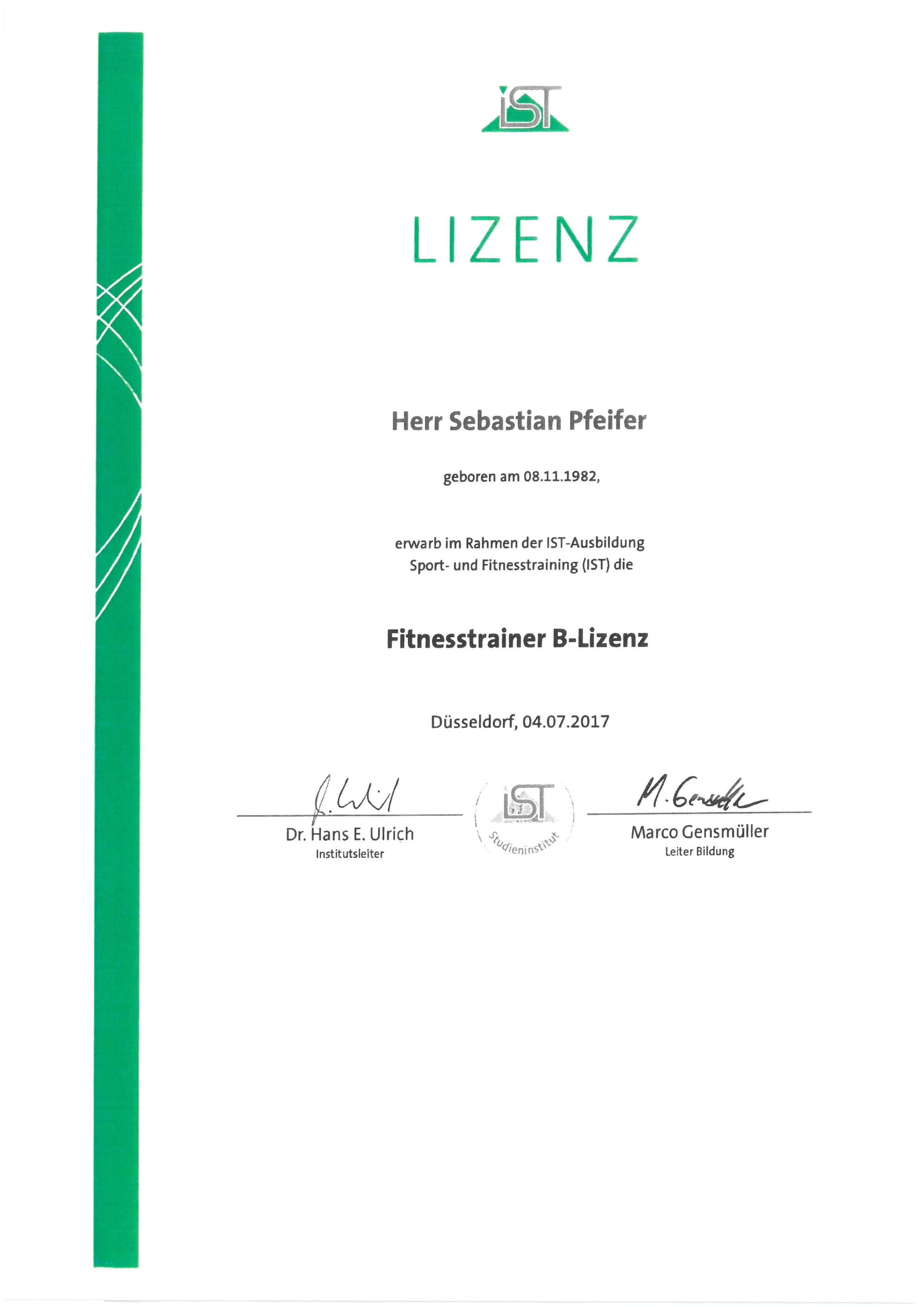 Fitnesstrainer B-Lizenz (IST)