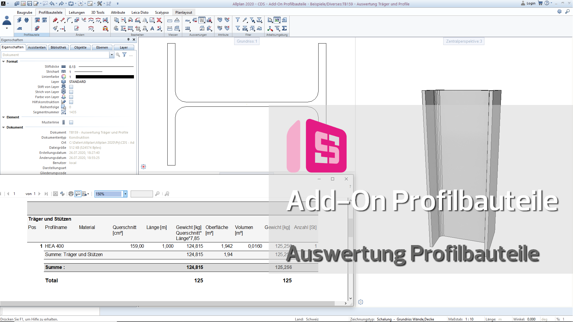 Stützen und Träger | Auswertung