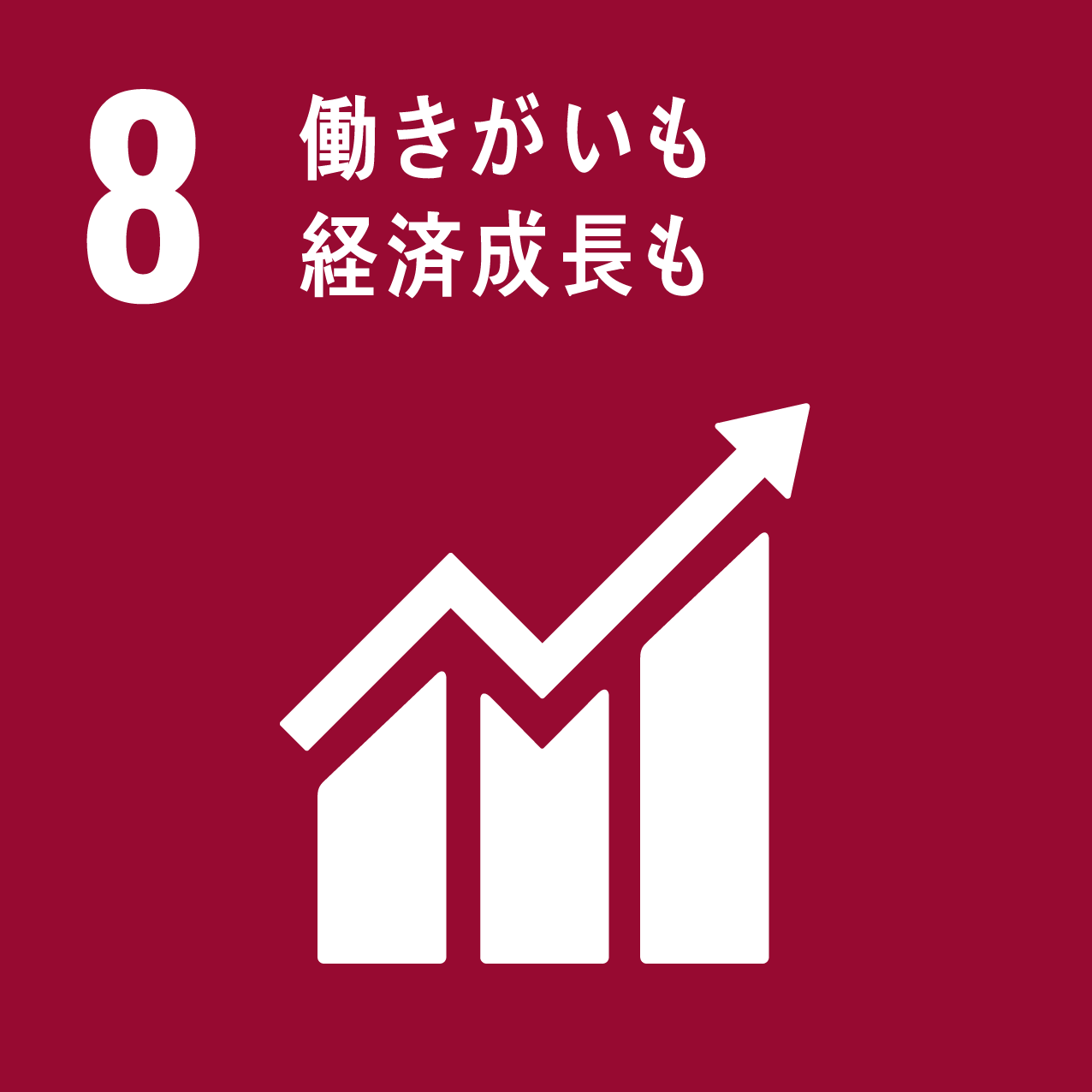 SDGsの目標：8　働きがいも  経済成長も