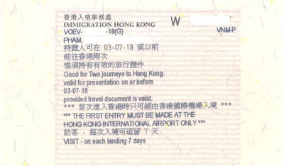 Dịch vụ làm visa Hong Kong tại TPHCM diện du lịch, công tác