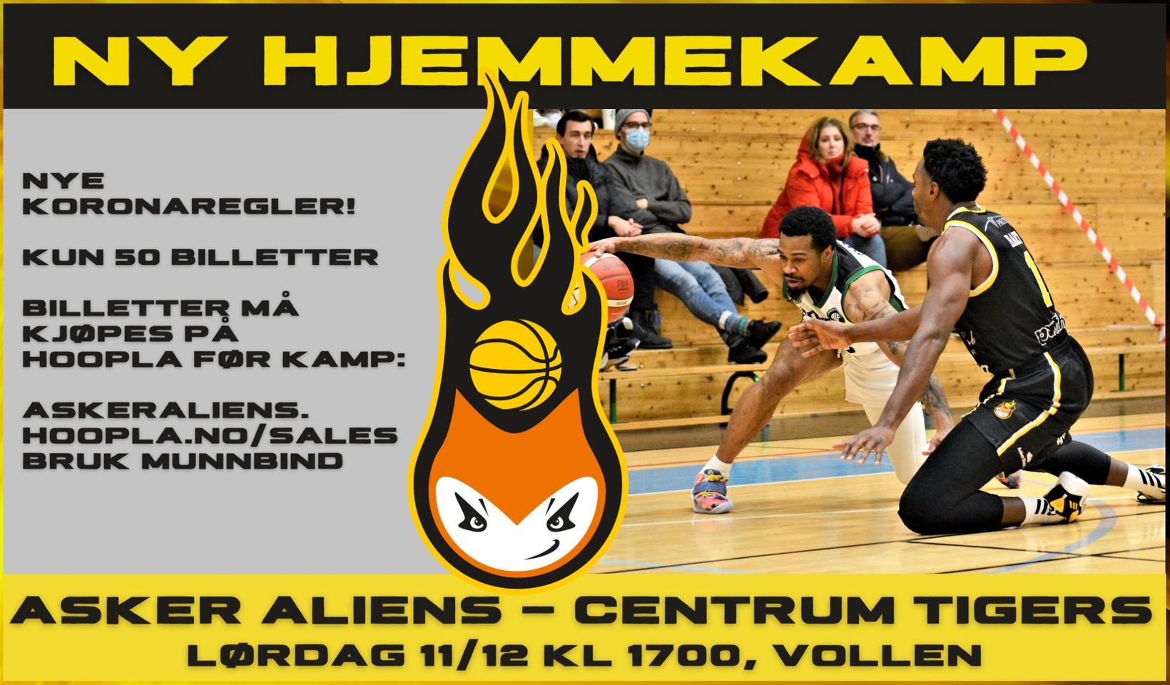 Ny hjemmekamp for Firi-ligaen Menn (Asker Aliens-Centrum Tigers) 11.12 kl 17:00