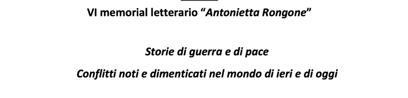 Concorso Letterario "Antonietta Rongone
