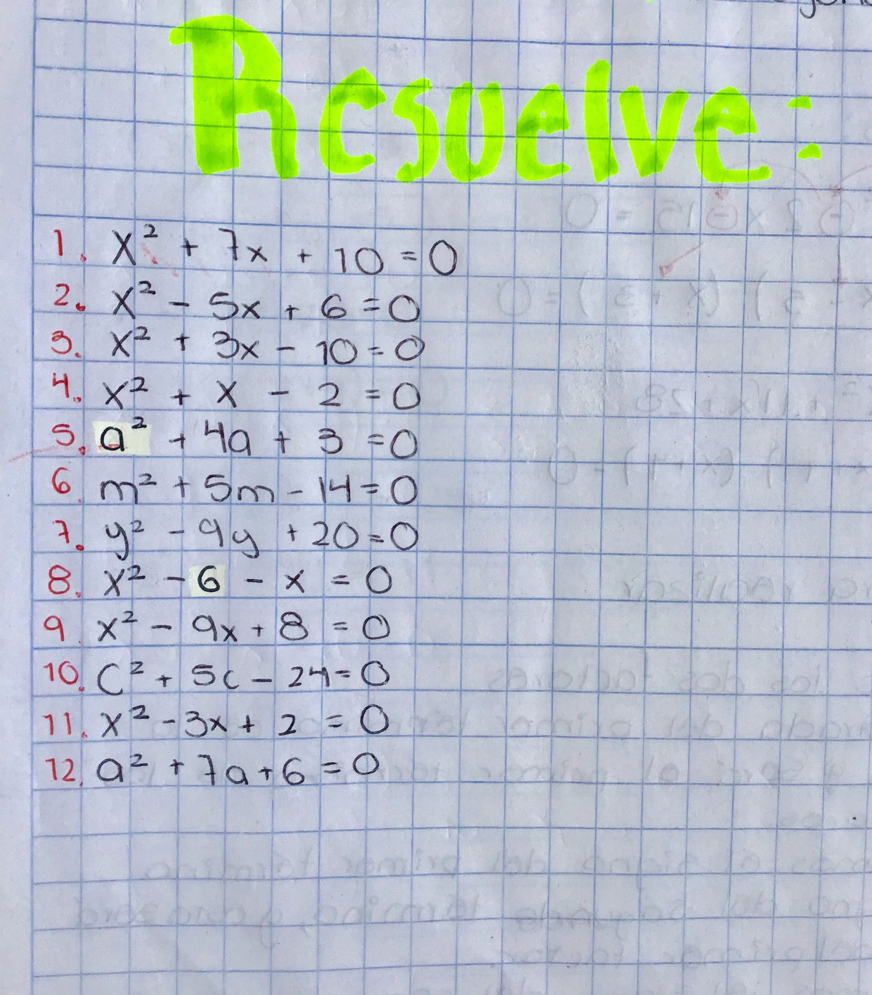 3. Ejercicios de repaso factorización 1 de 3.