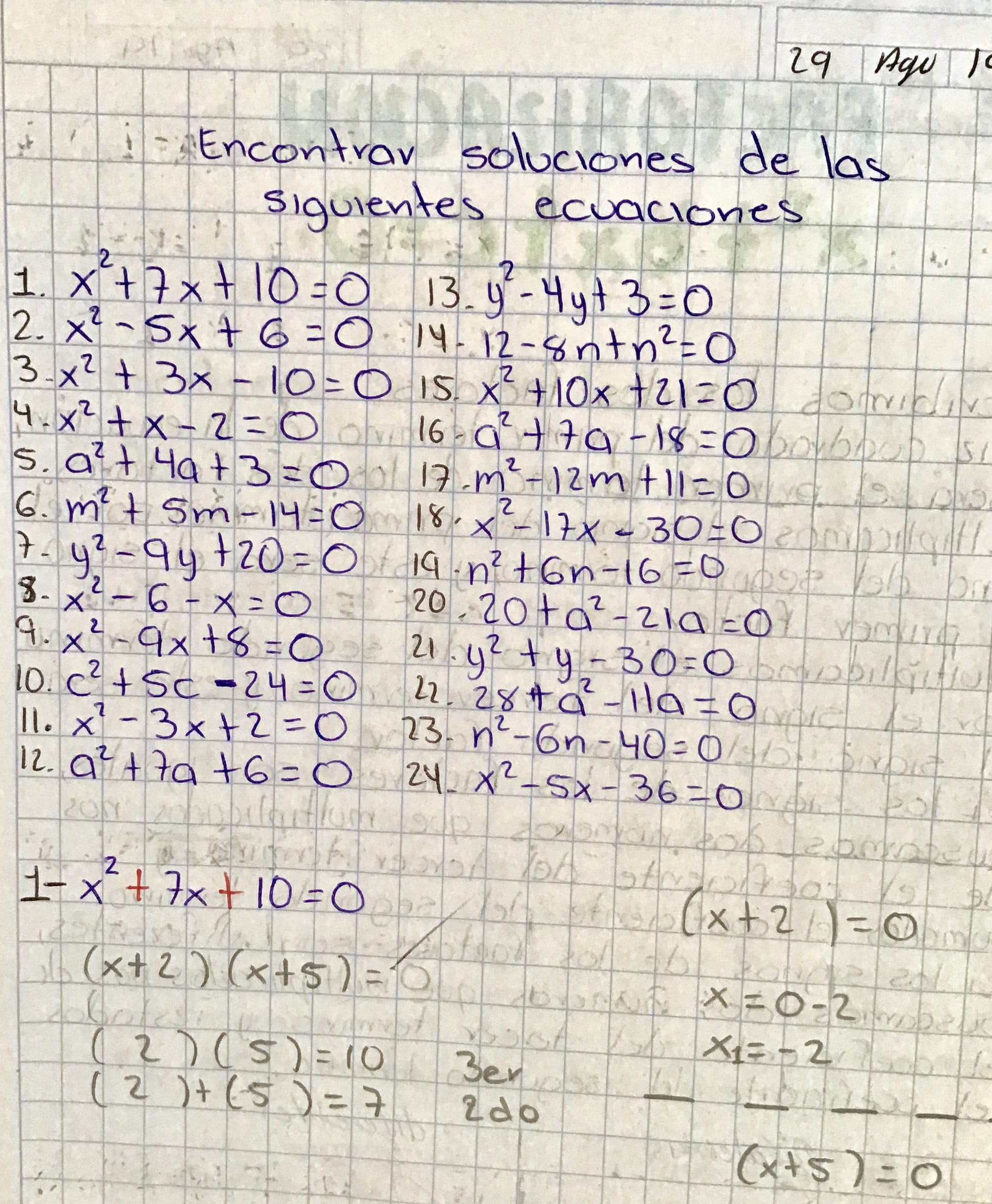 4. Ejercicios de repaso factorización 2 de 3.