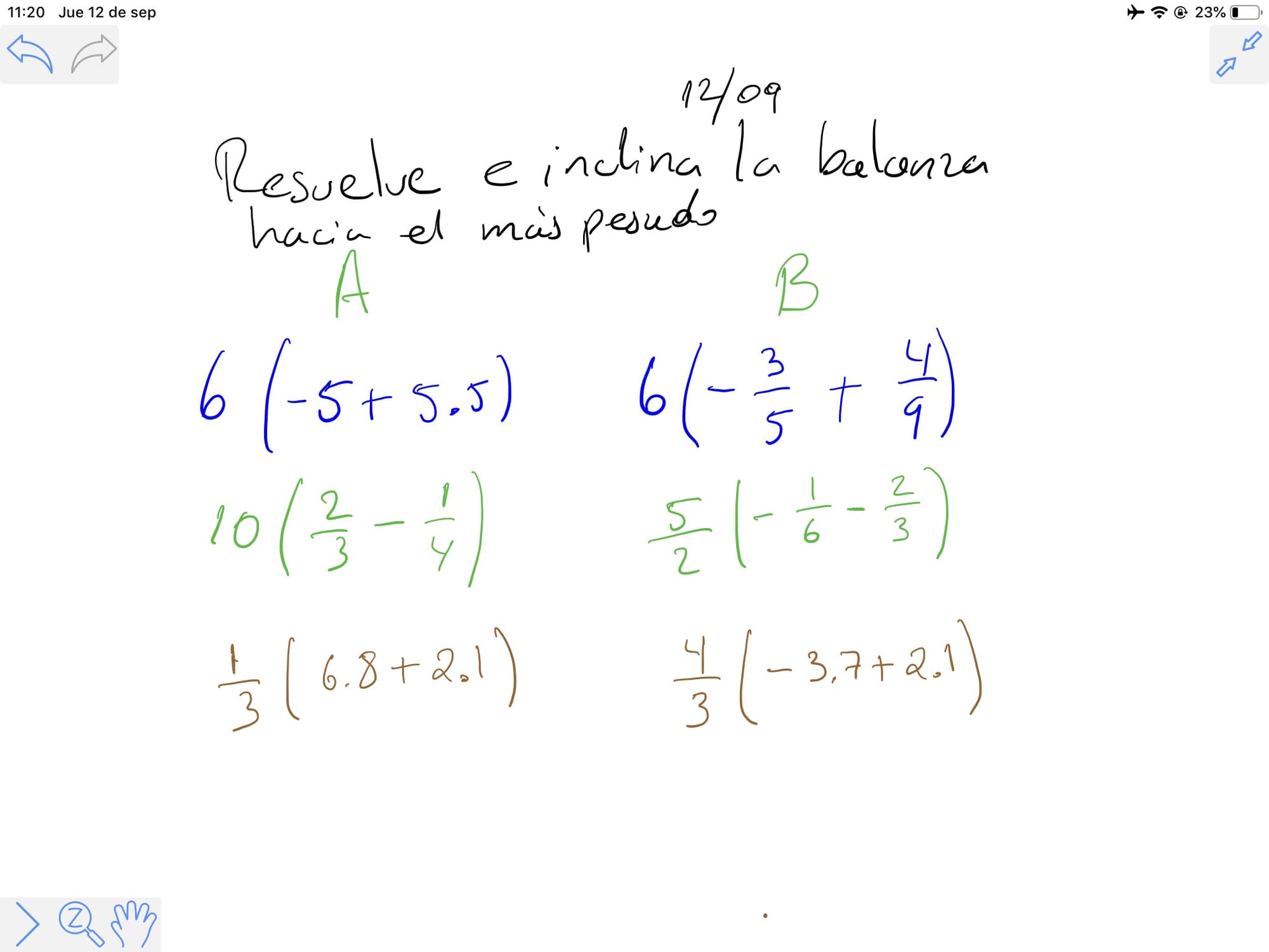 13. Ejercicios suma algebraica de fracciones