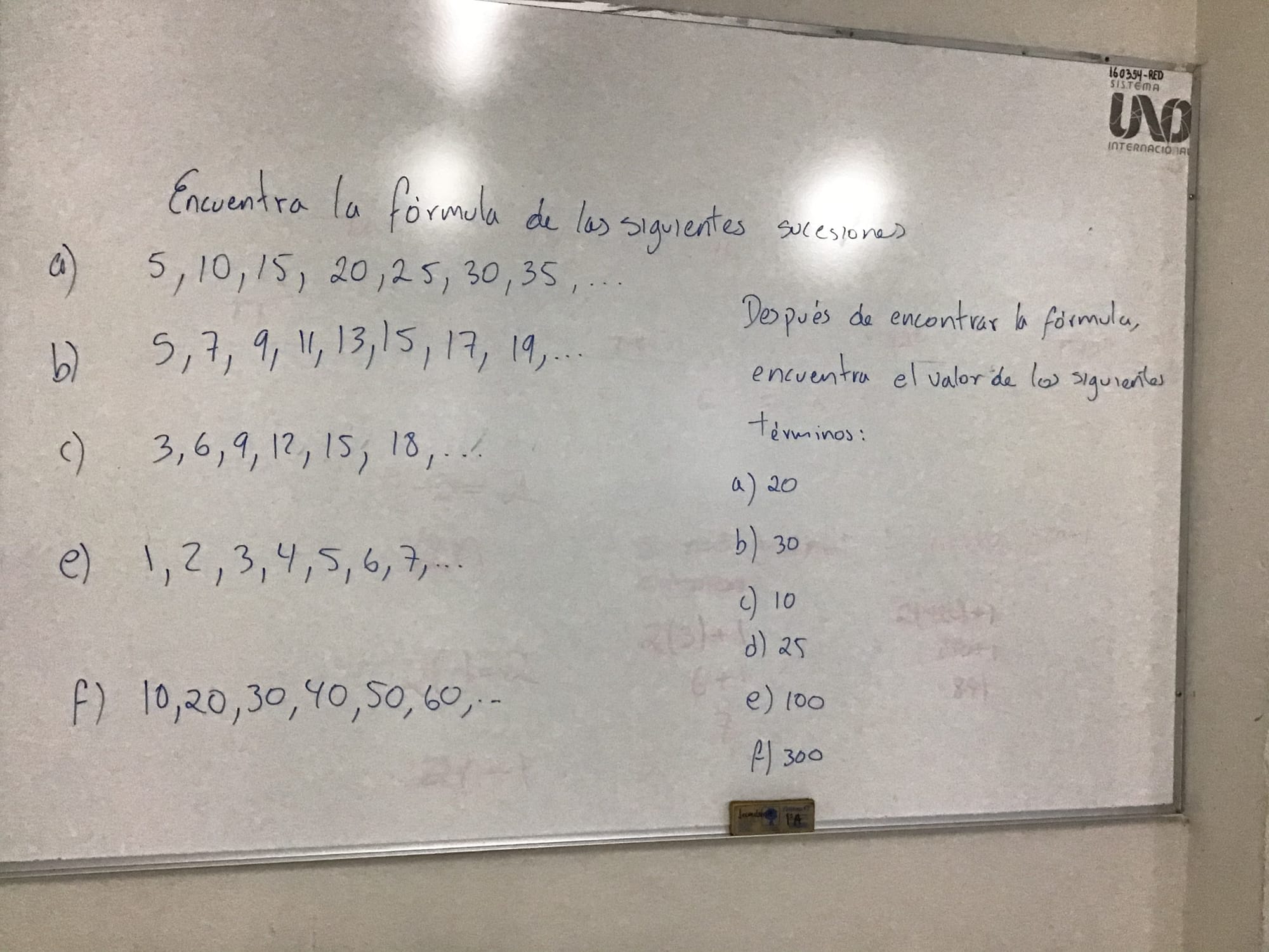 15. Encuentra la fórmula de la sucesión. 26/09