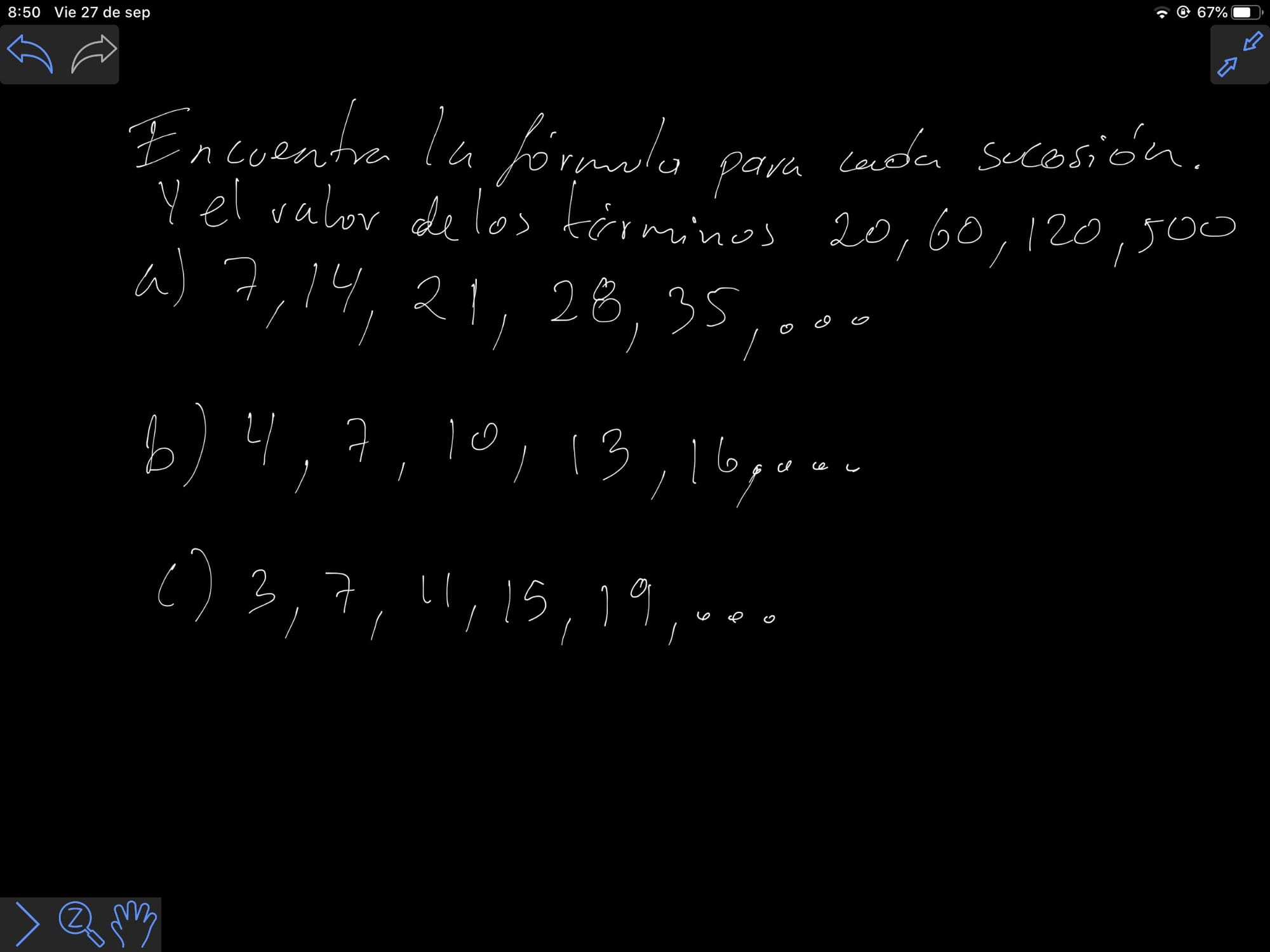 16. Encuentra la fórmula de las sucesiones.